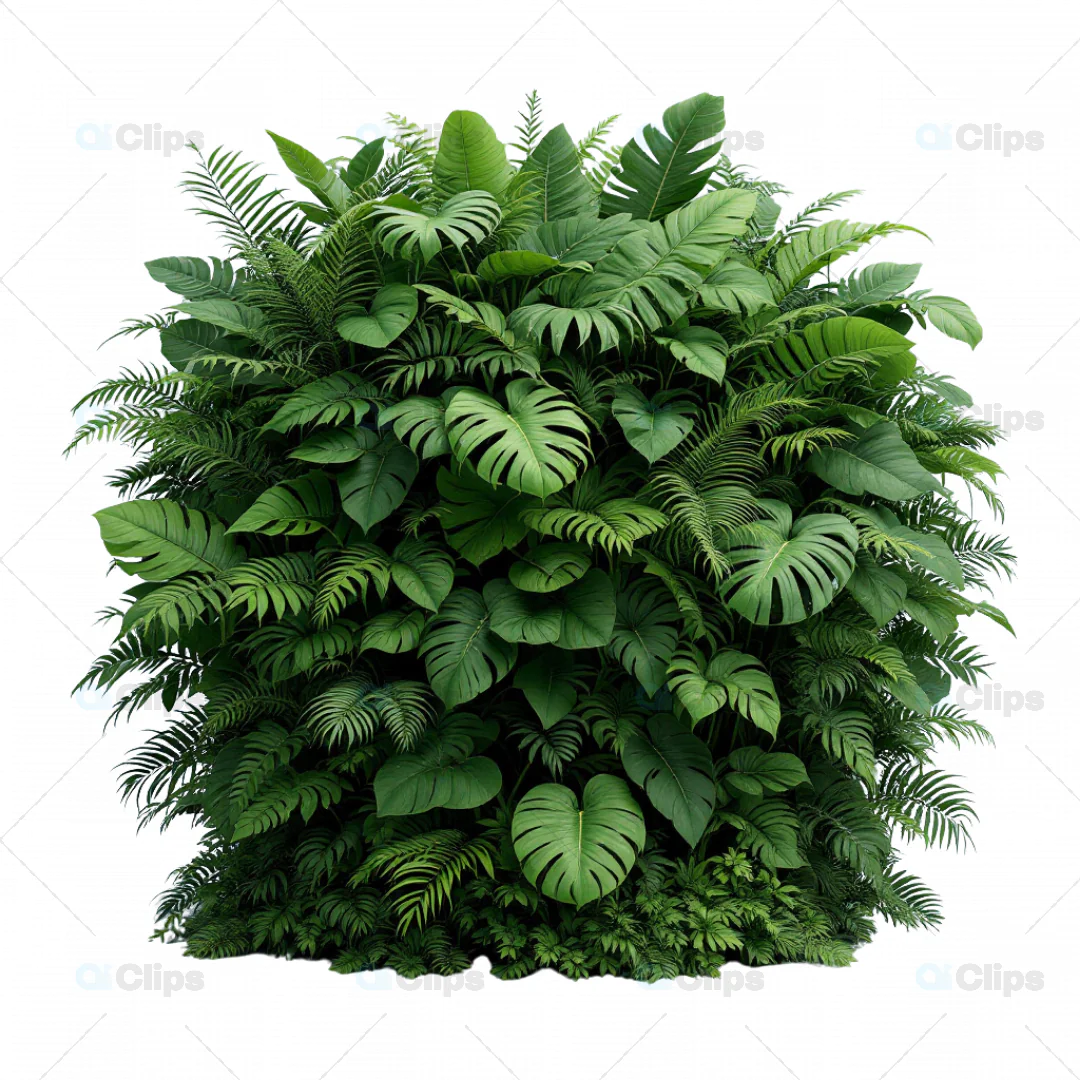 3D Dense Tropical Plant Wall