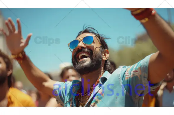 Joyful Man Celebrating Outdoors