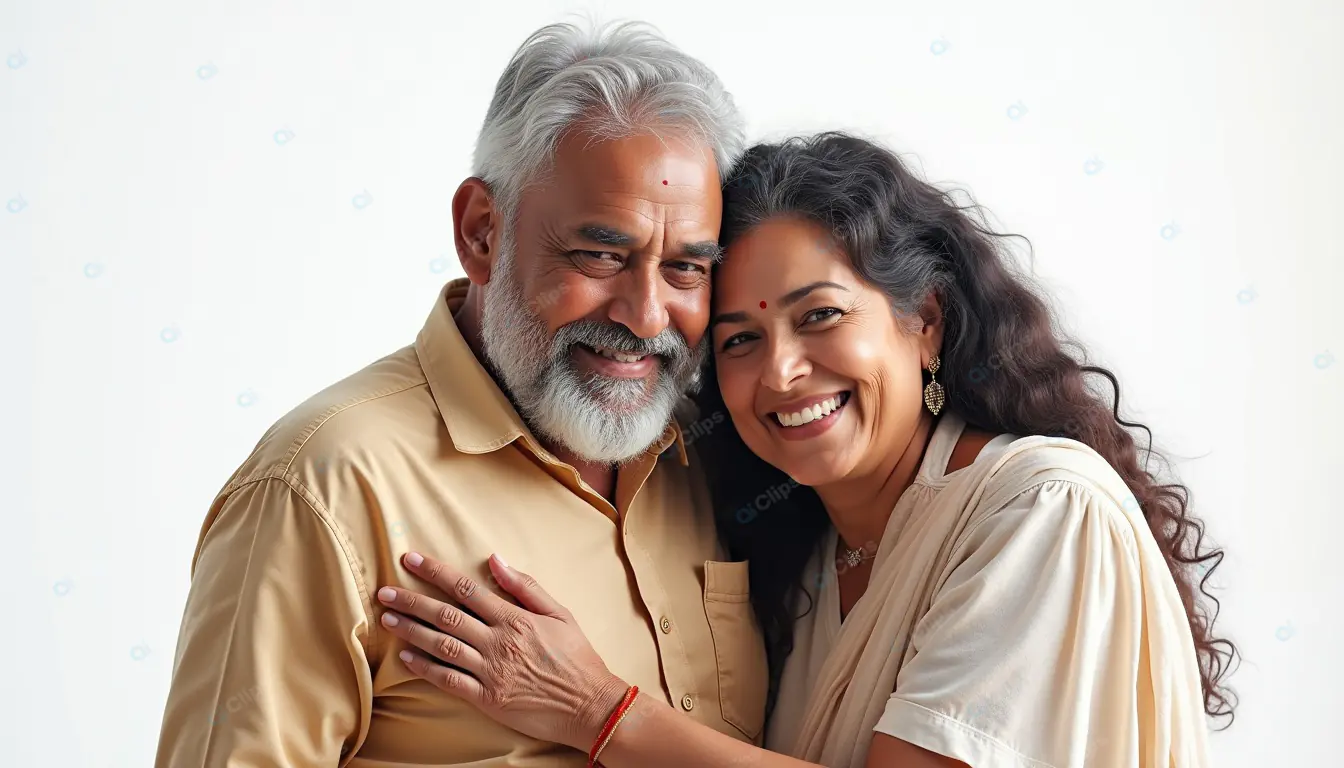 Elegant Mature Indian Couple Portrait