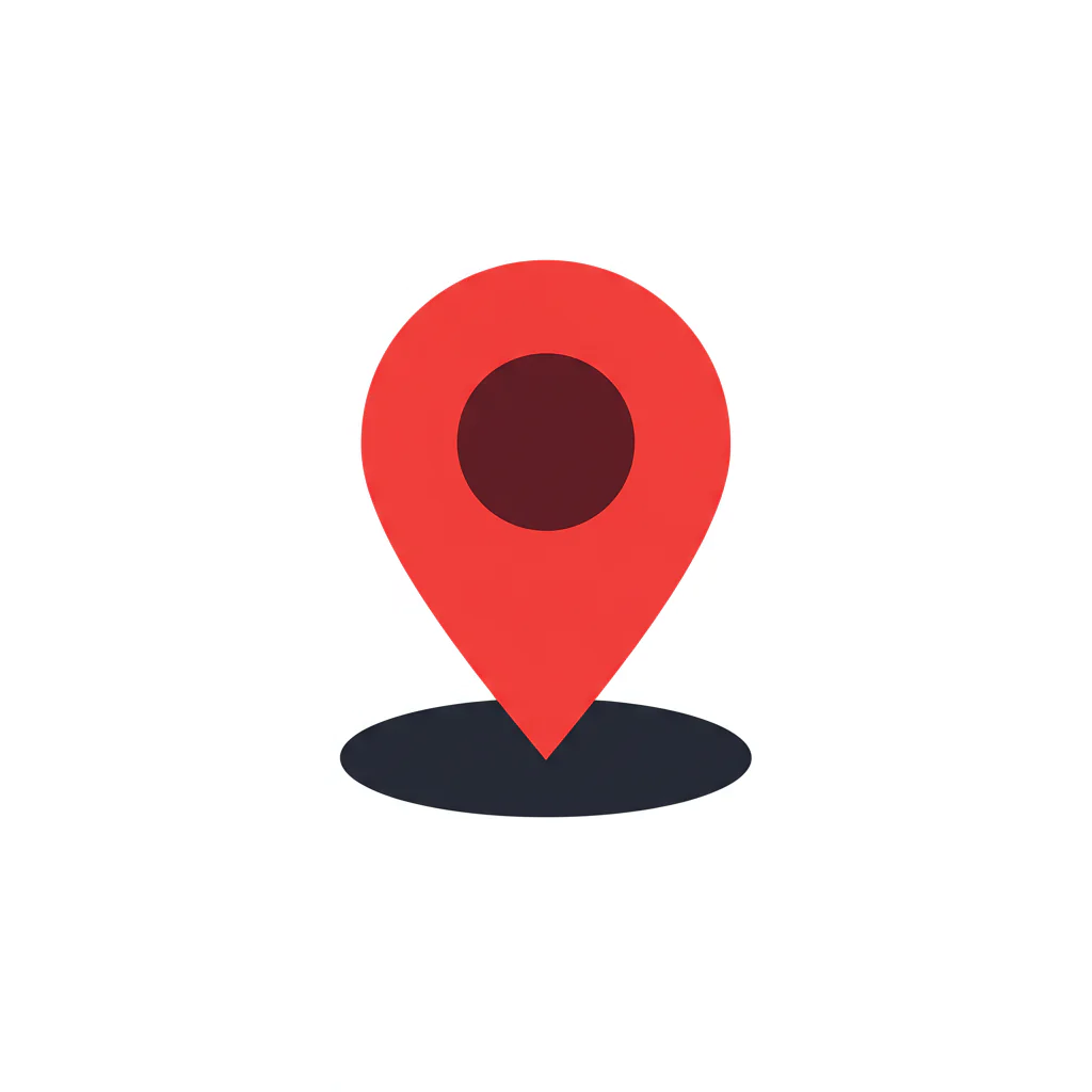 Vibrant Red Location Pin Icon