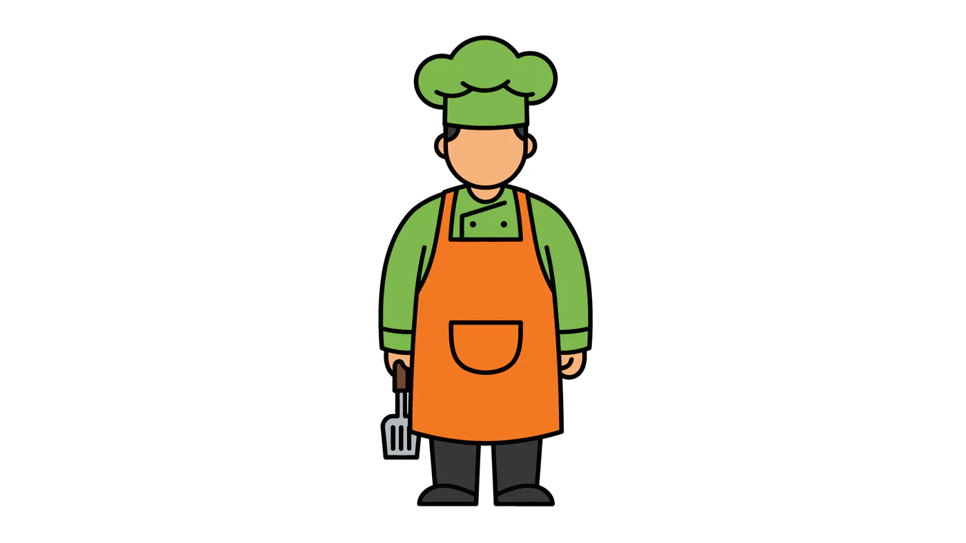 Colorful Cartoon Chef Vector