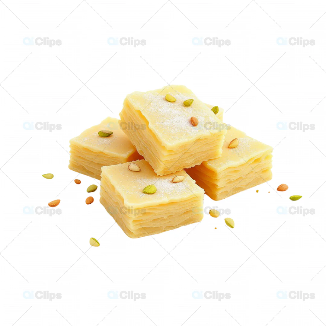 3D Milk Burfi Stack with Seed Garnish