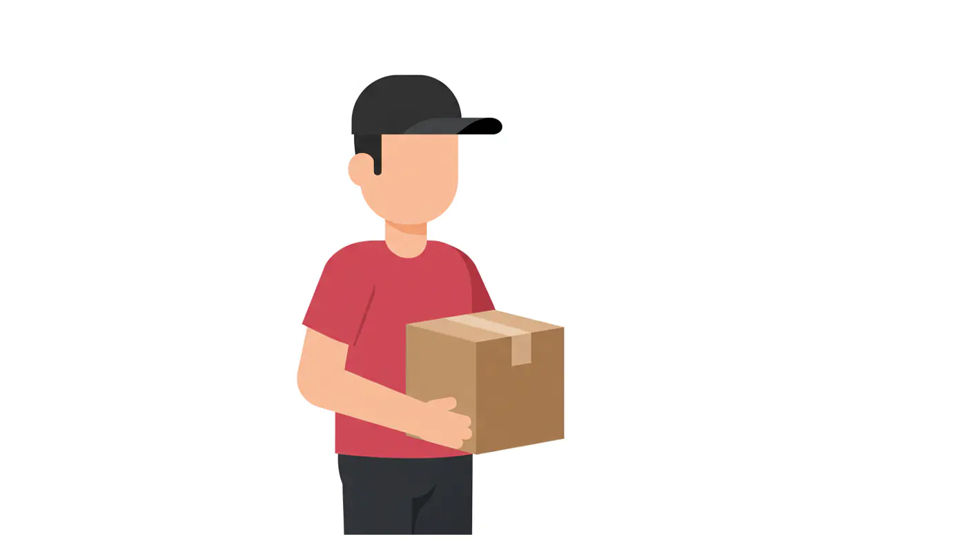 Flat Delivery Person Vector