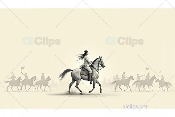 Gallant Horseman Leading a Cavalry Unit
