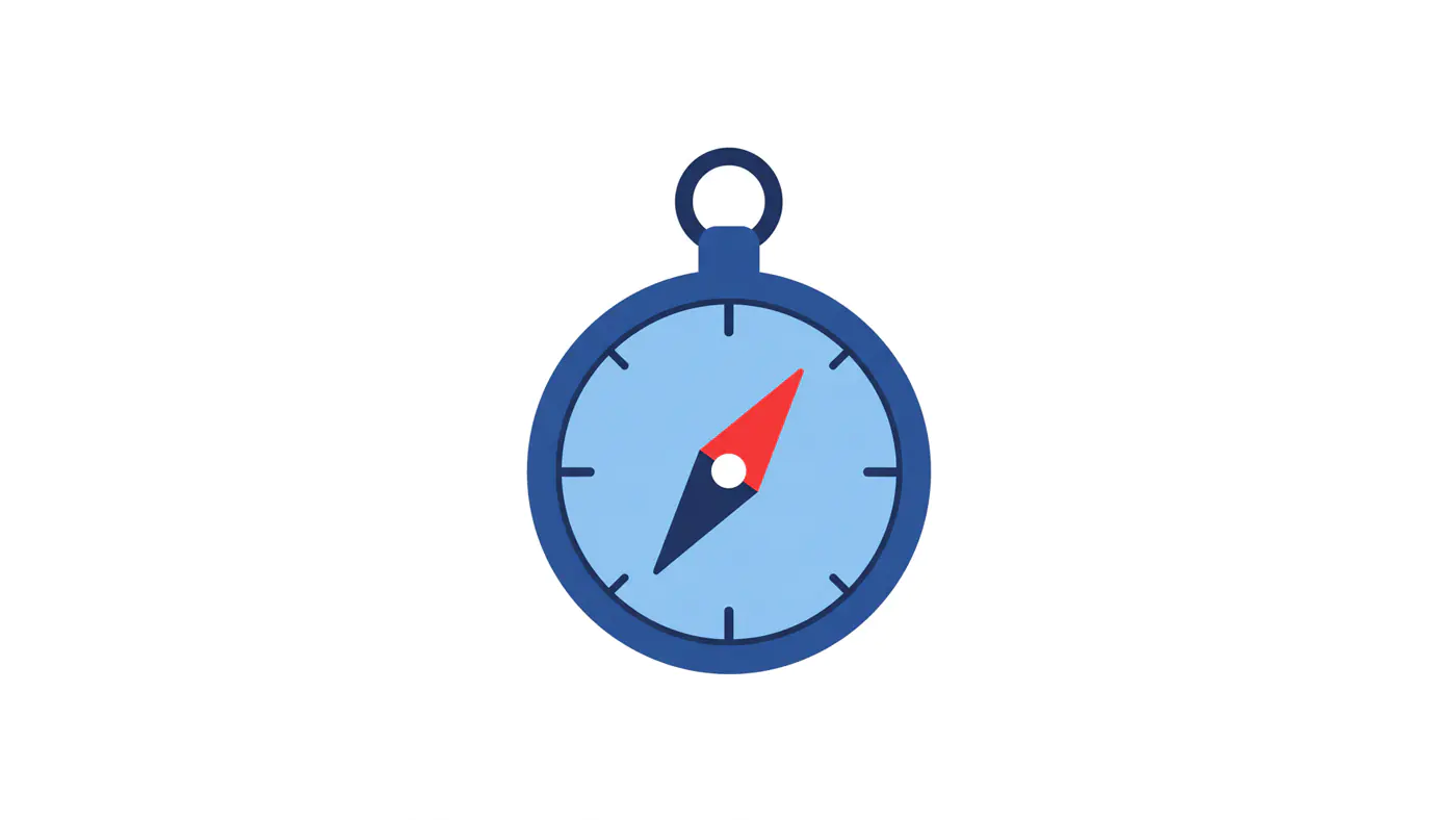 Navy Blue Compass Icon