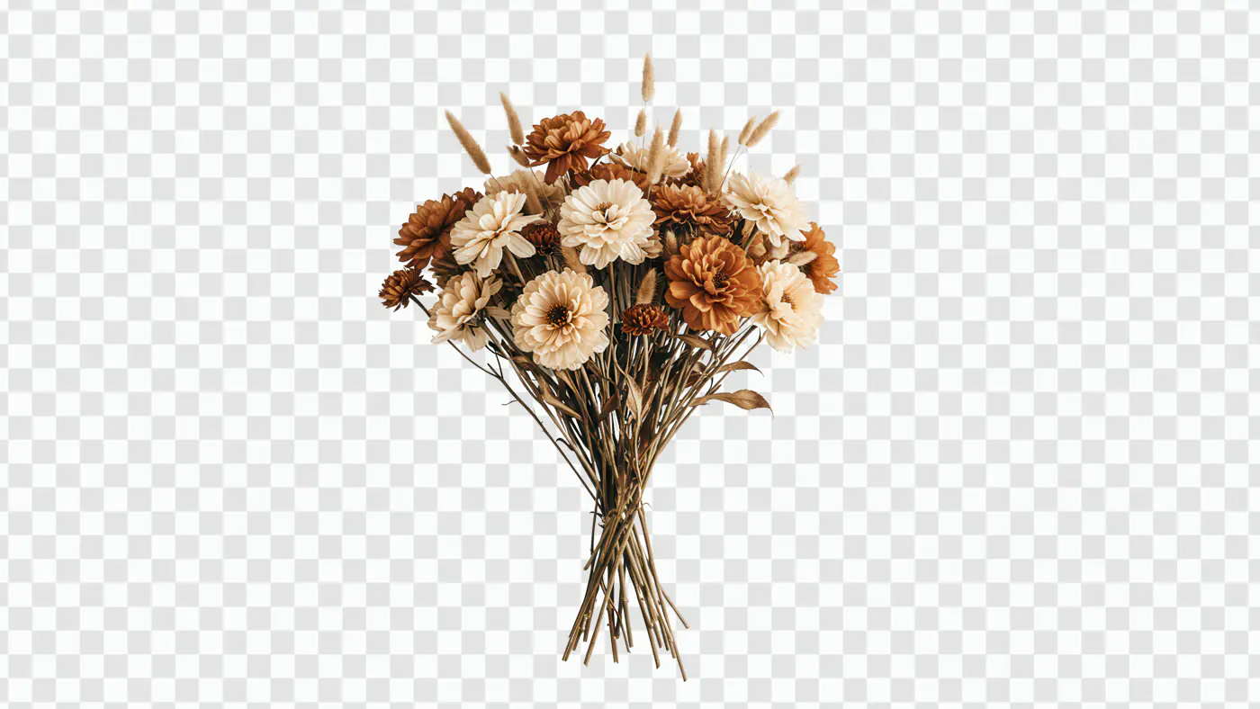 Rustic Dried Floral Bouquet Arrangement PNG Clipart