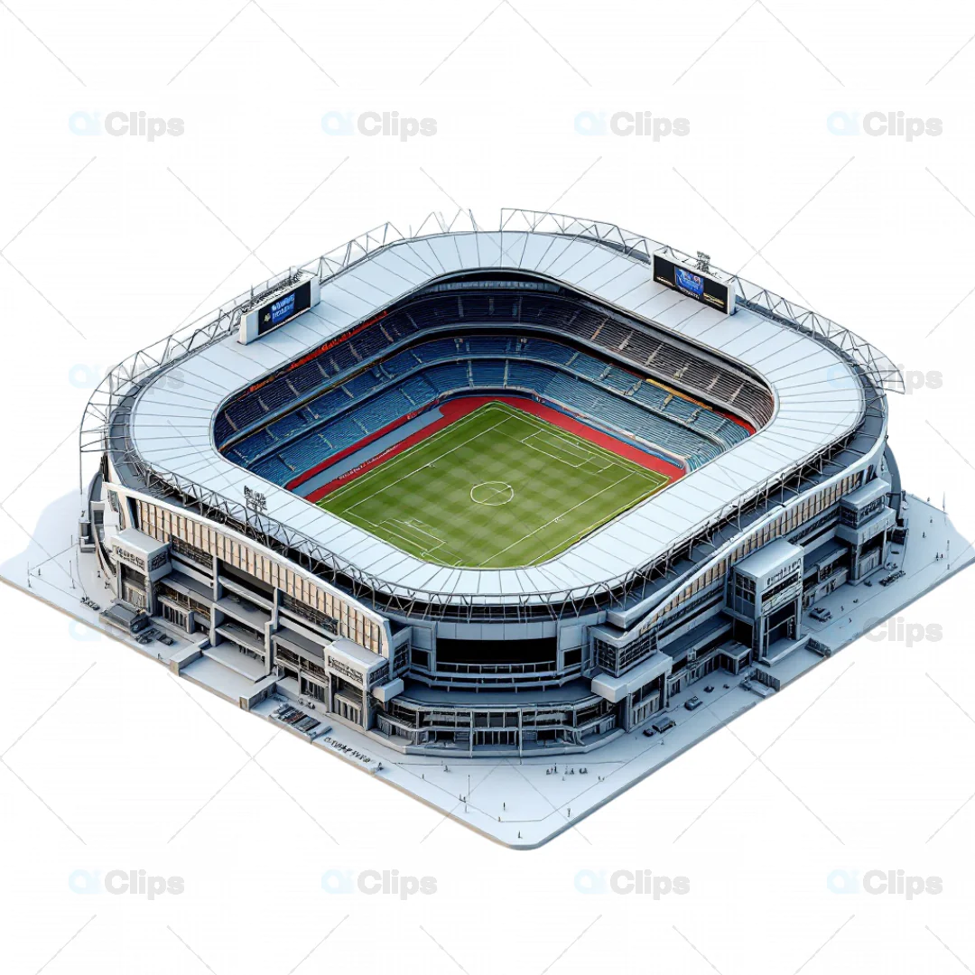 3D Modern Football Stadium with Advanced Architecture