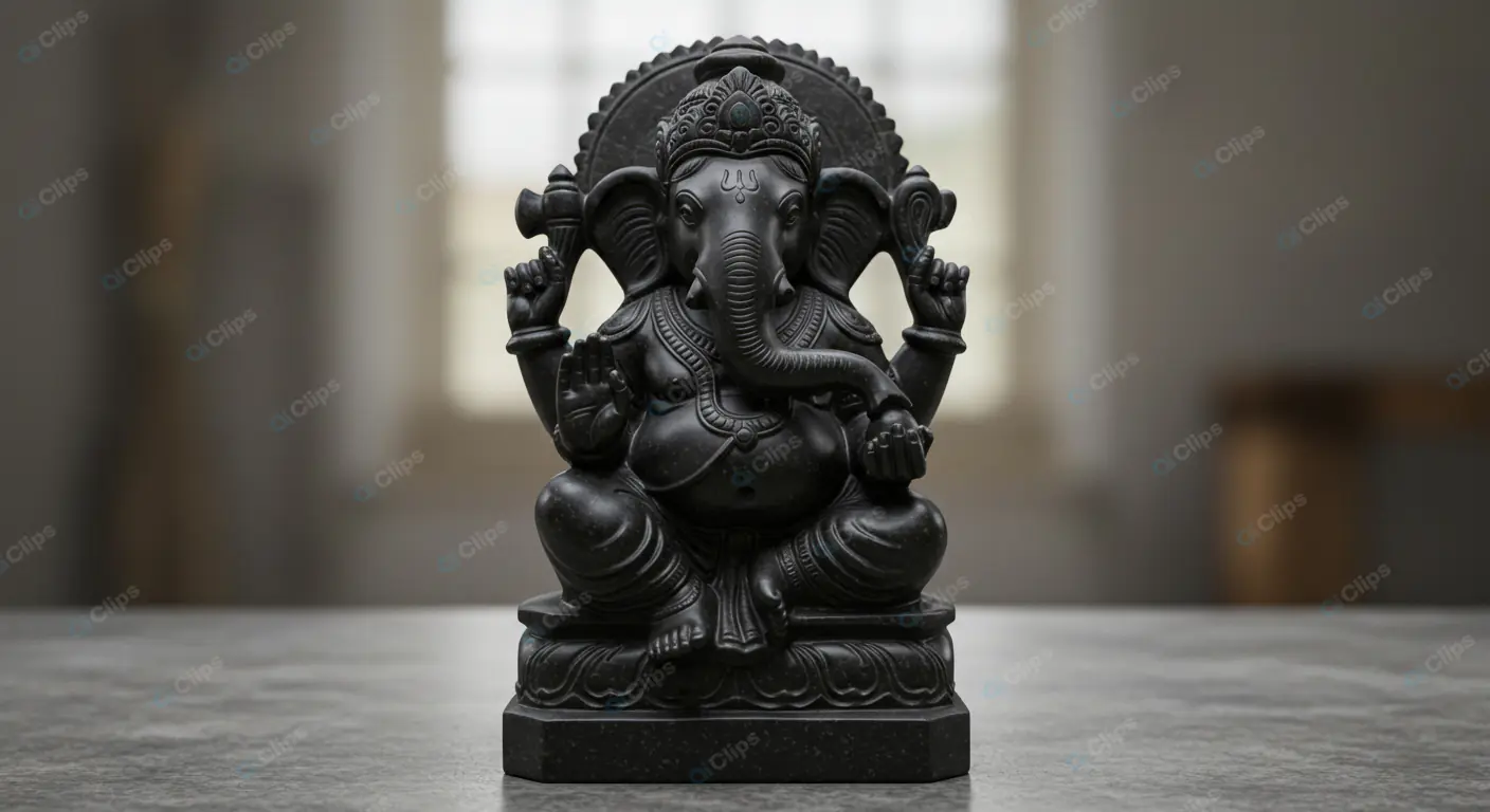 Ebony Ganesha: Serene Majesty