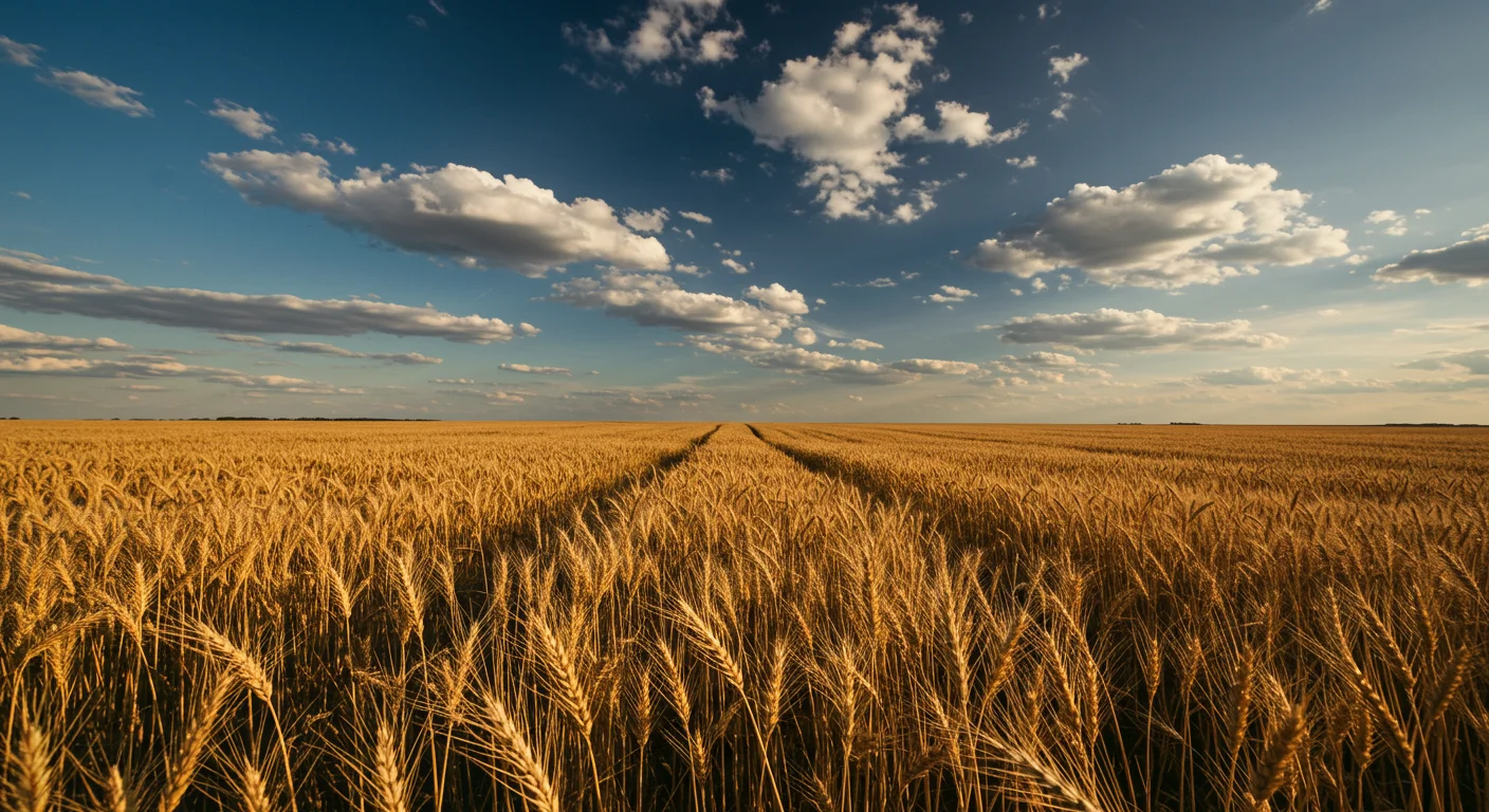 Golden Wheat Field Under Blue Sky | Agricultural Landscape Background | AIClips Rural India