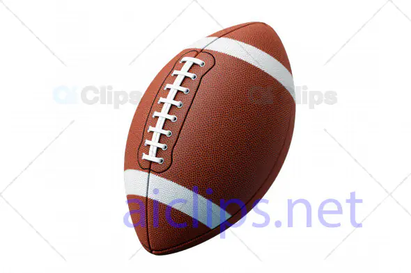 Realistic 3D American Football with Detailed Laces