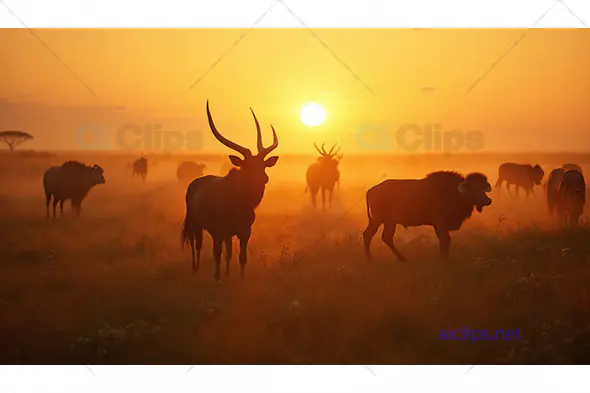 Wildlife at Sunset in Savannah