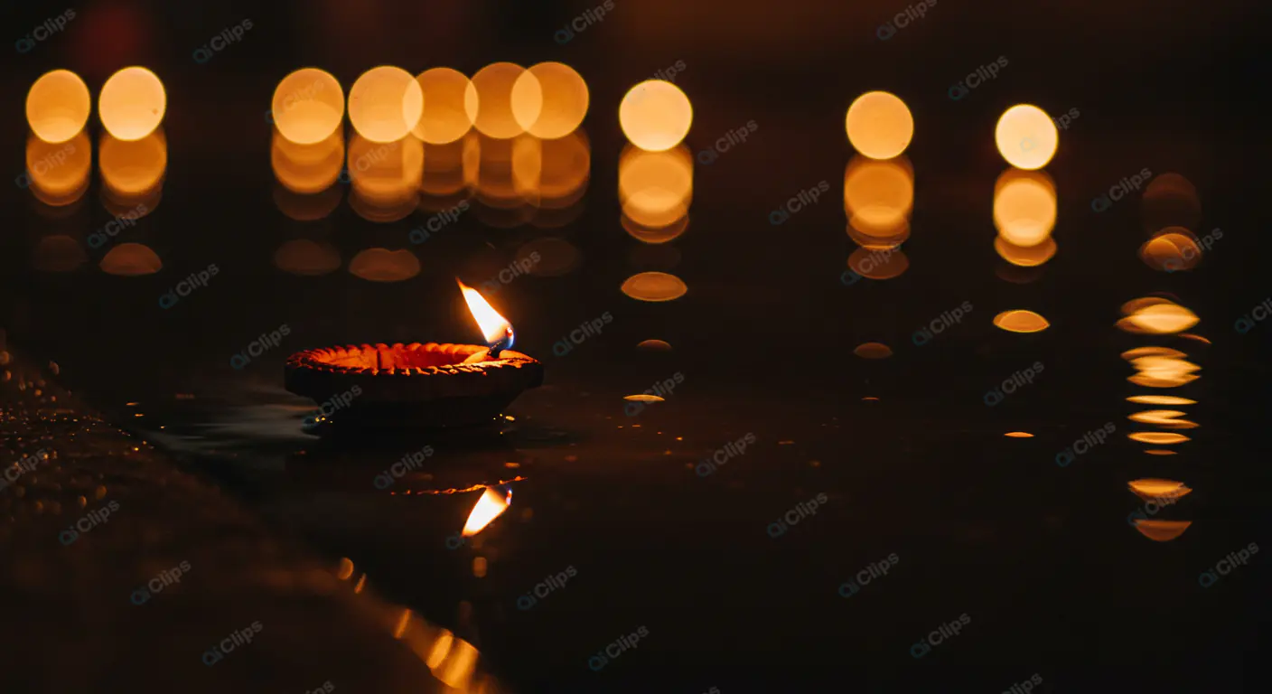 Diwali Diya: Floating Flame Reflection