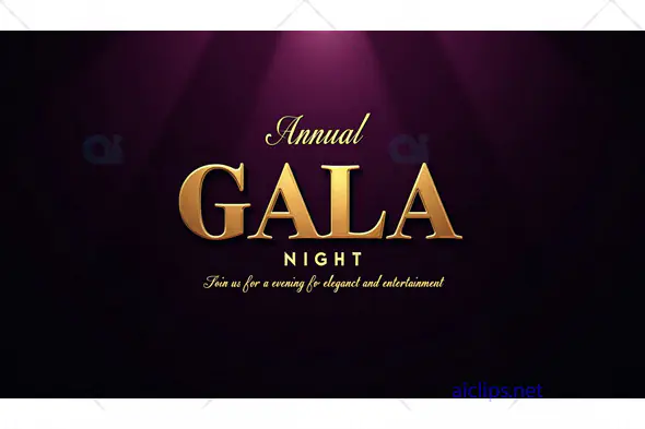 Elegant Annual Gala Night Invitation – Golden Lettering on Luxurious Background