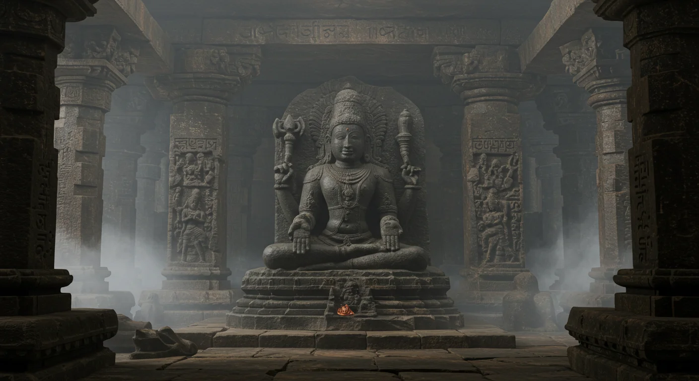 Sacred Idol Inside Stone Temple – Mystical Devotional Visual