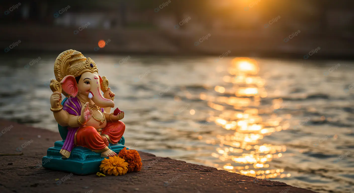 Ganesha Idol: Sunset Serenity