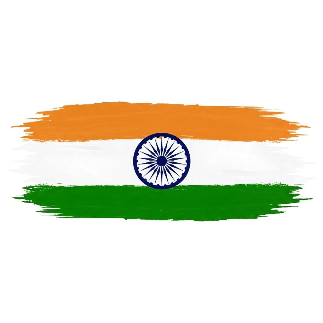 Artistic Indian Tricolor Flag with Ashoka Chakra PNG