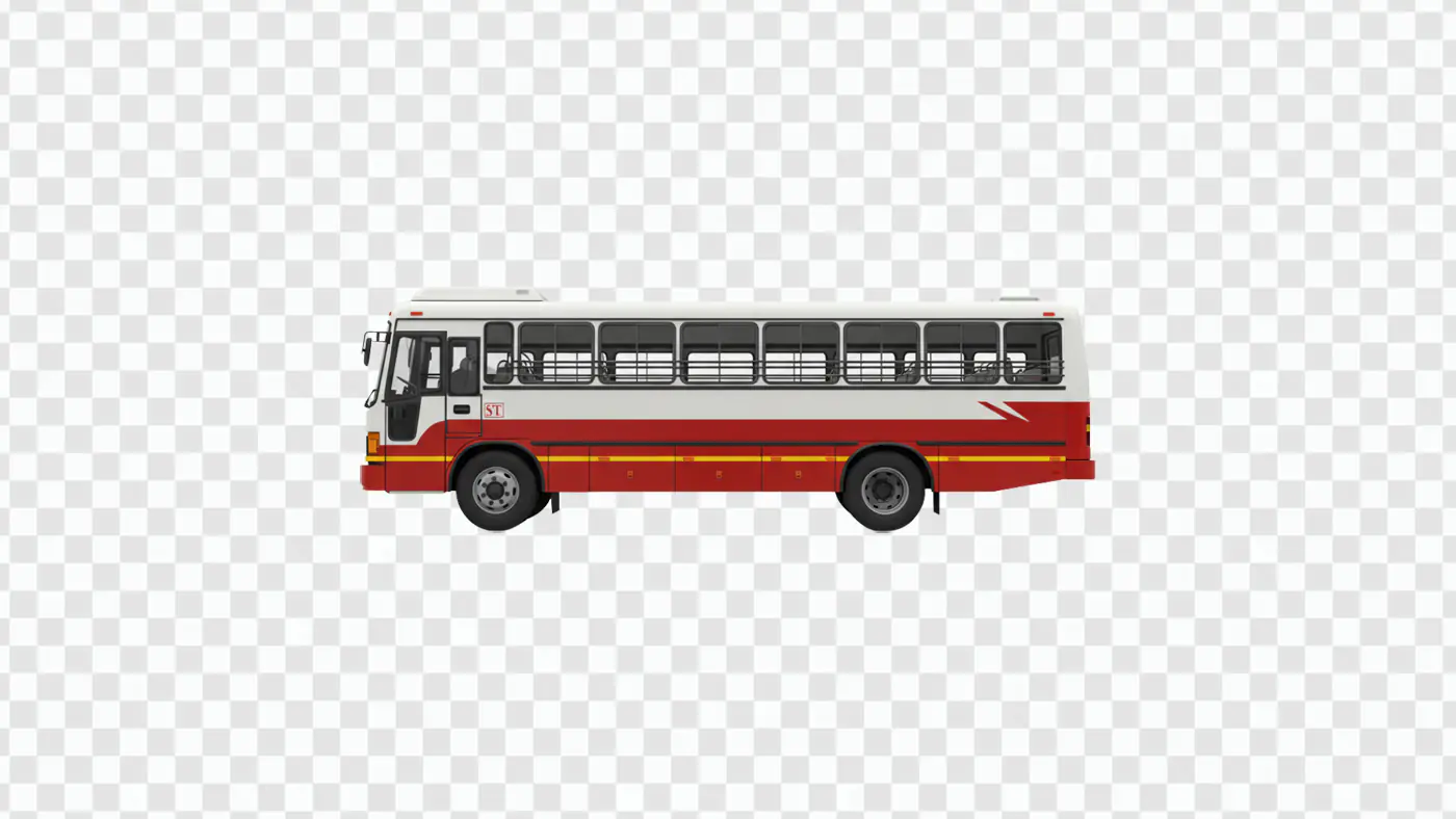 Red and White Intercity Transit Bus PNG