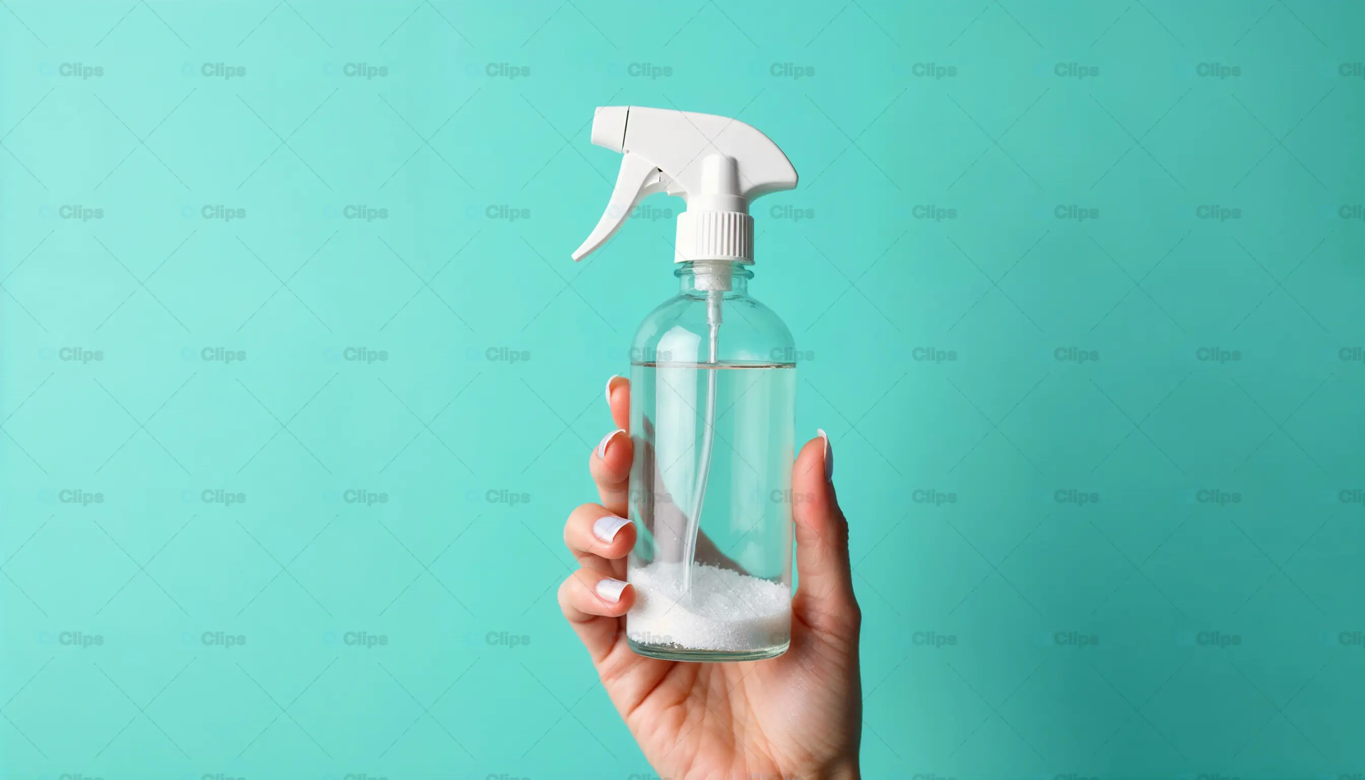 Hand Holding Glass Spray Bottle