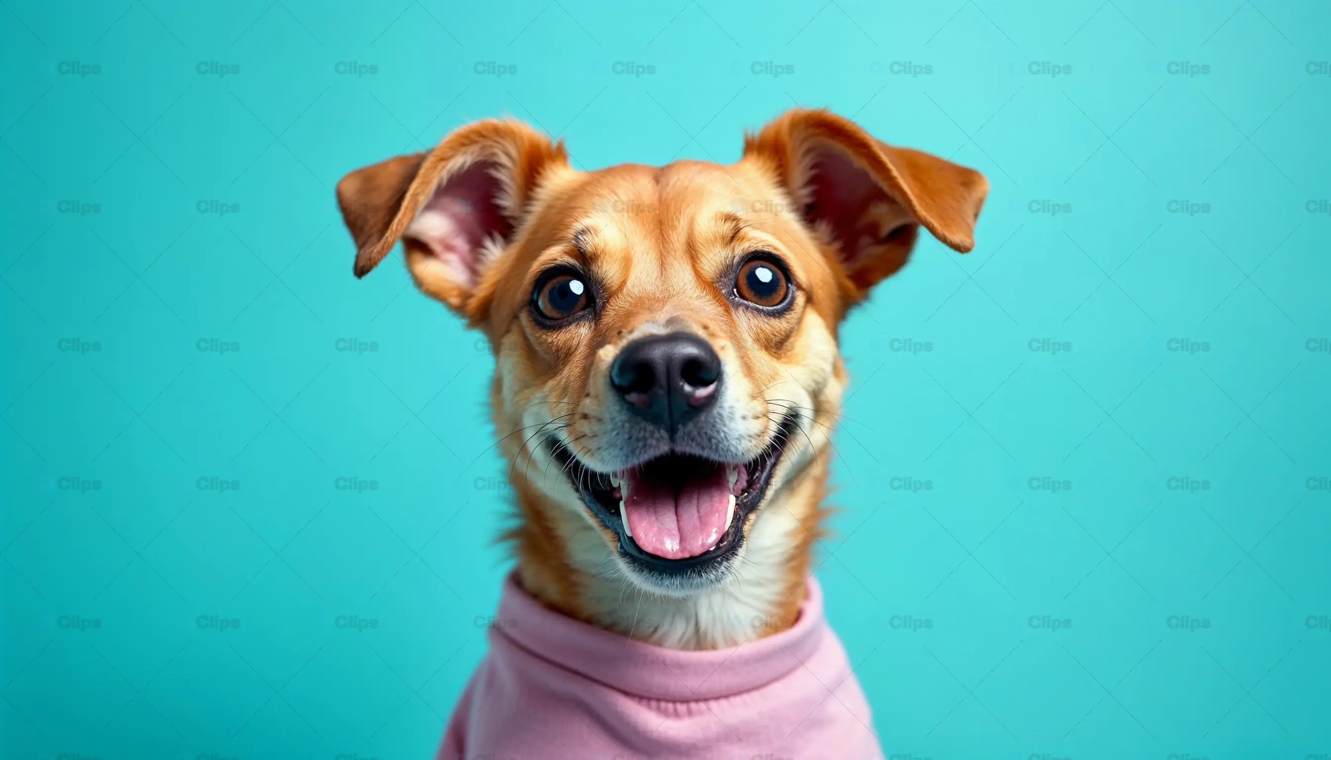 Happy Puppy in Pink Outfit