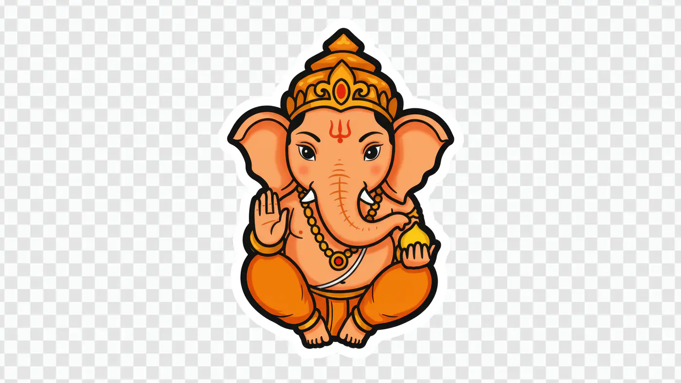 Adorable Cartoon Ganesha Hindu Deity PNG Clipart