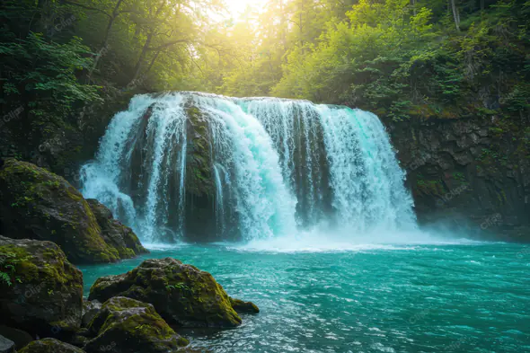 Majestic Forest Waterfall