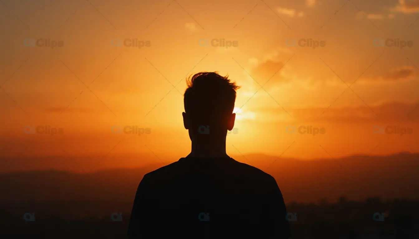 Man Silhouette at Sunset