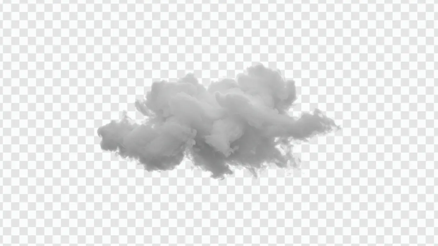 Realistic Gray Fluffy Cloud Formation PNG Clipart