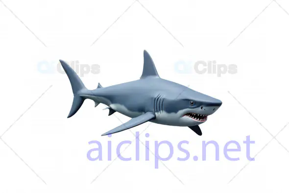 Realistic 3D Model of a Great White Shark