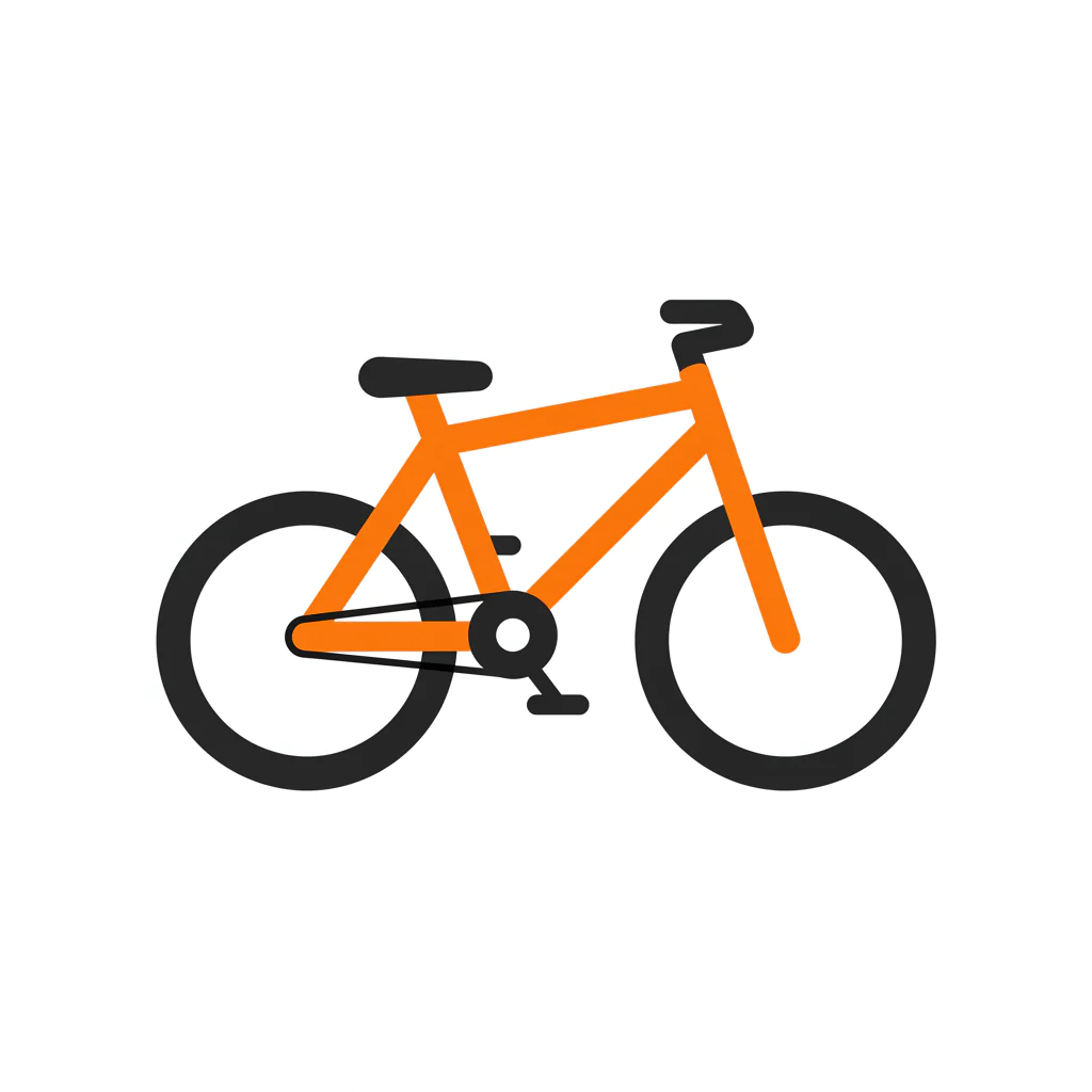 Stylized Orange Bicycle Icon