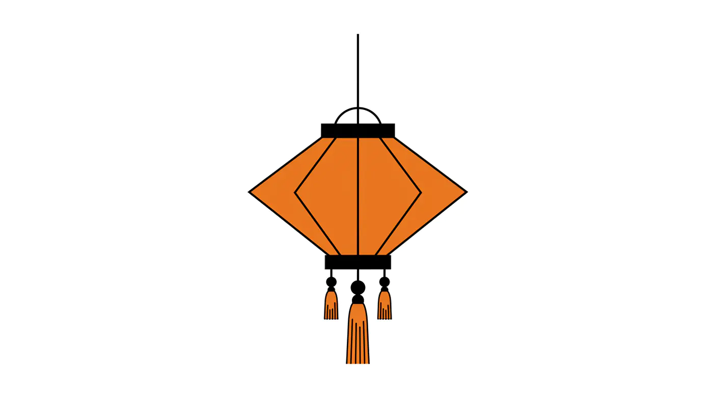 Orange Diamond Lantern Vector