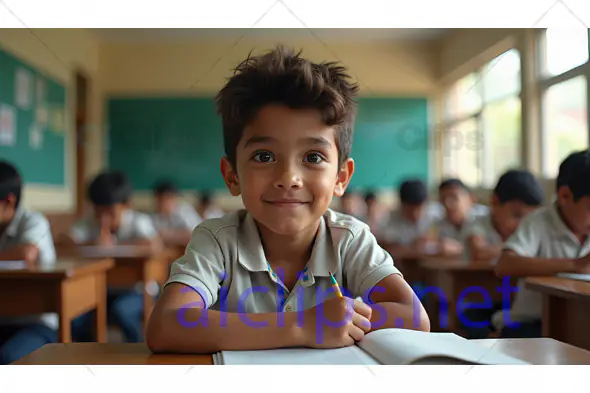 Happy Student in Classroom