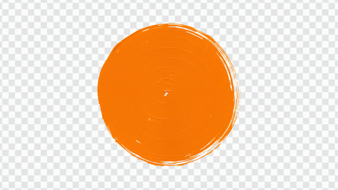 Vibrant Orange Circular Brush Stroke PNG Clipart
