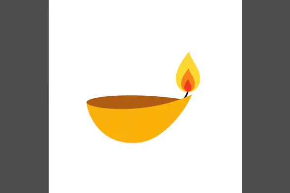 Minimalist Diya Lamp Vector