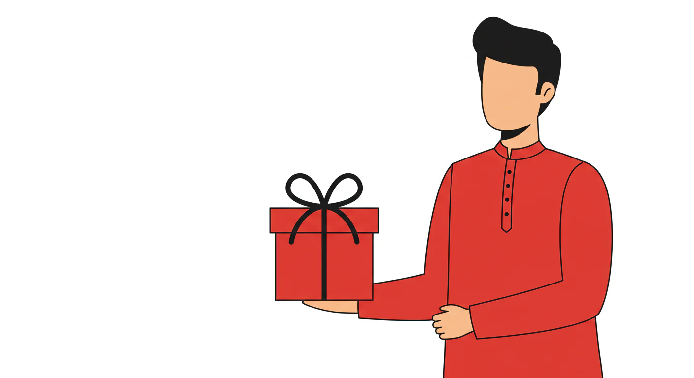 Indian Gift-Giver Vector Illustration