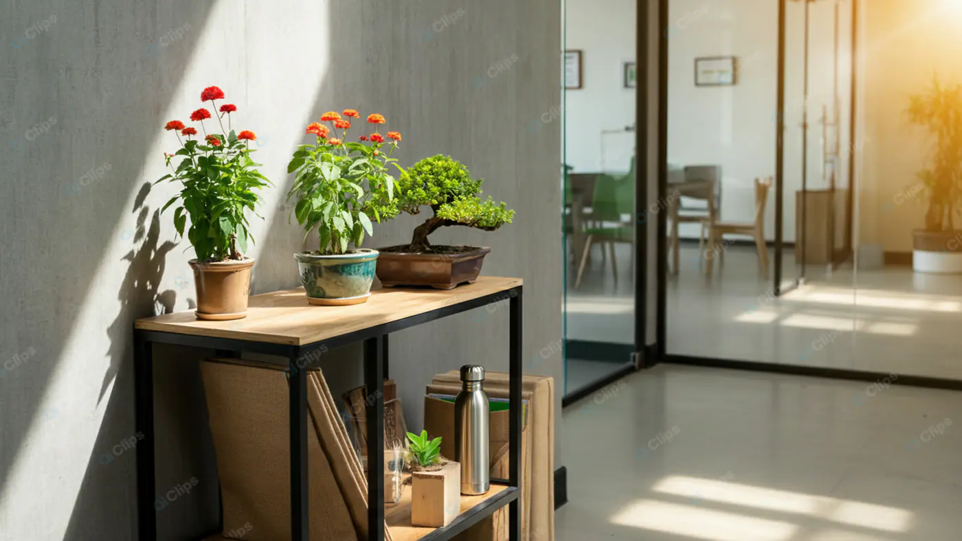 Zen Office Greenery Corner