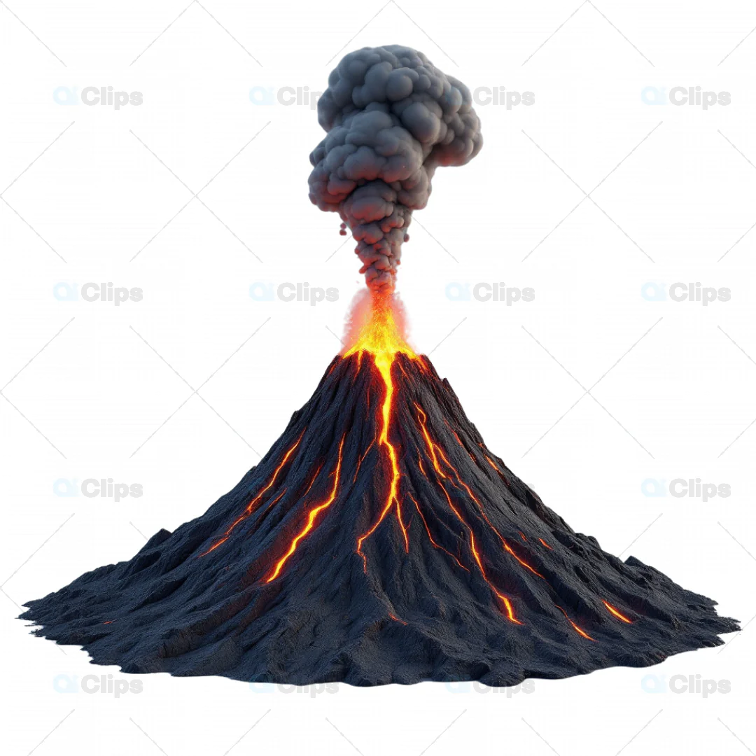 3D Erupting Volcano Model