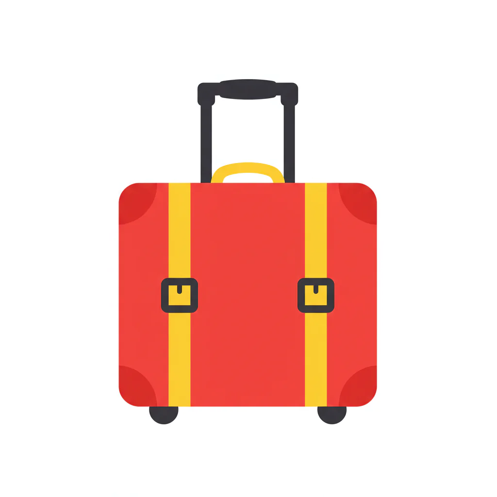 Red Rolling Suitcase Icon