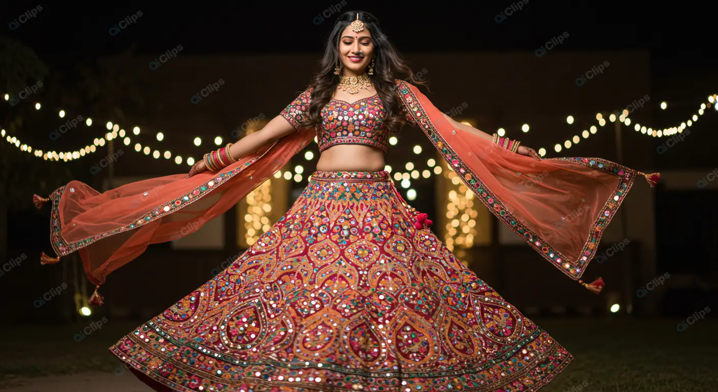 Exuberant Bride in Vibrant Lehenga