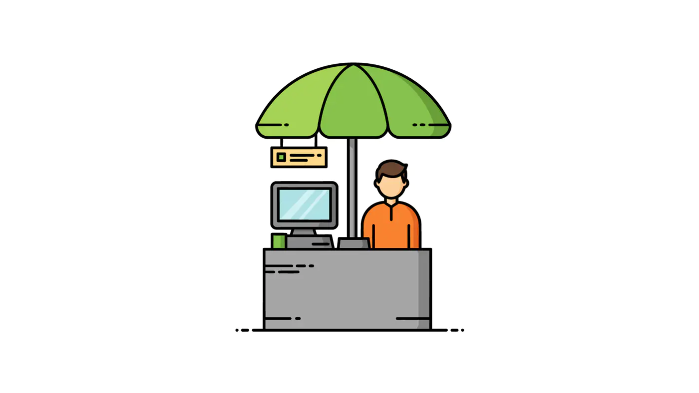 Outdoor Kiosk Operator Vector