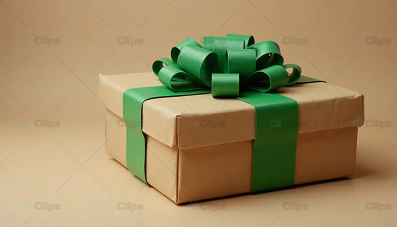 Eco-Friendly Gift Box with Green Ribbon