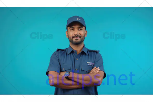 Confident Security Guard in Uniform