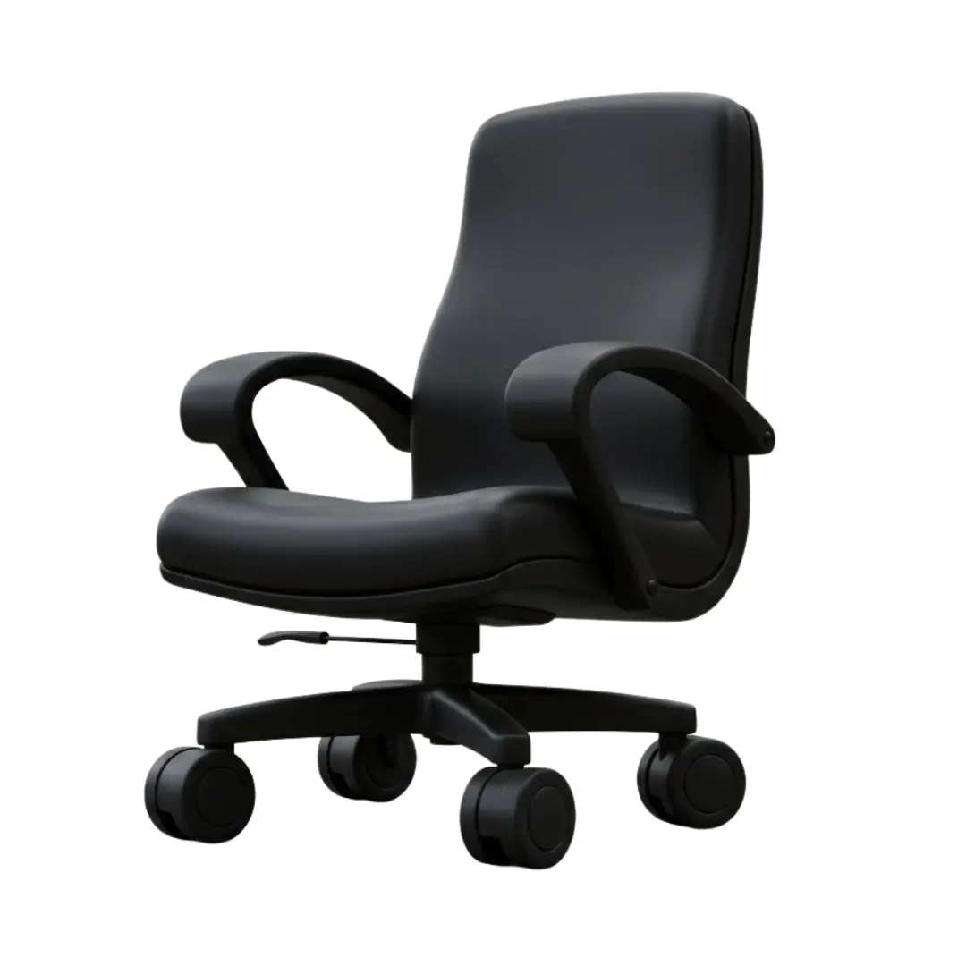Sleek black ergonomic office chair with armrests