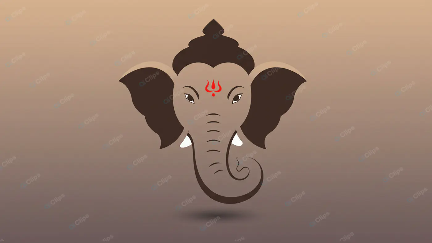 Stylized Ganesha Icon on Gradient