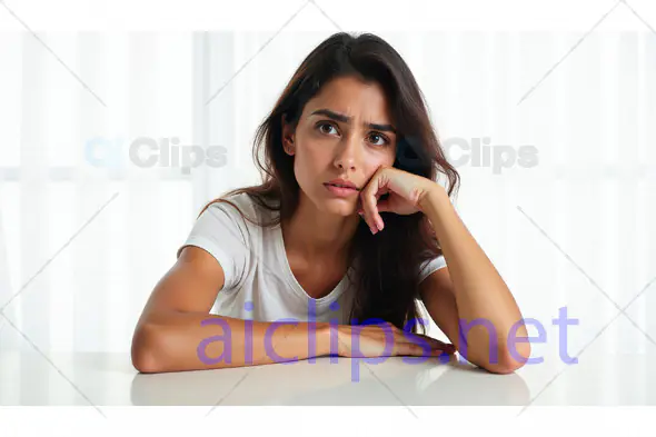 Concerned Woman in Thoughtful Pose