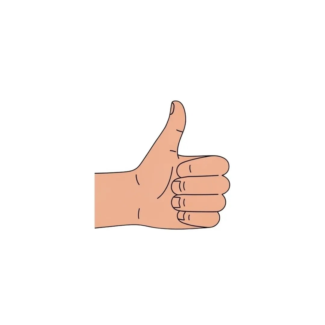 Illustrated Thumbs Up Hand Sign of Approval Clipart PNG