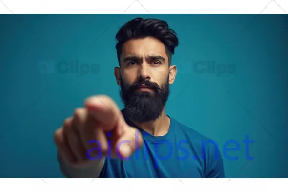 Serious Man Pointing Forward