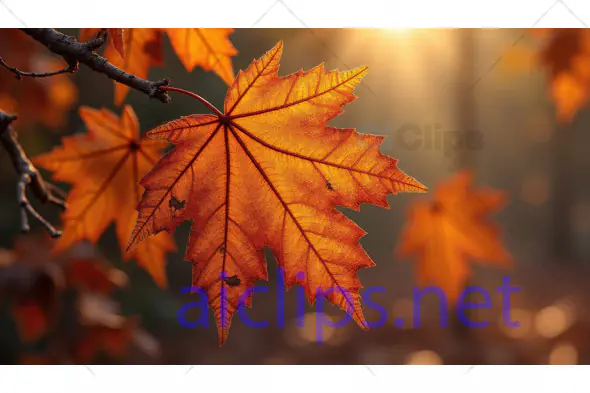 Sunlit Autumn Maple Leaves