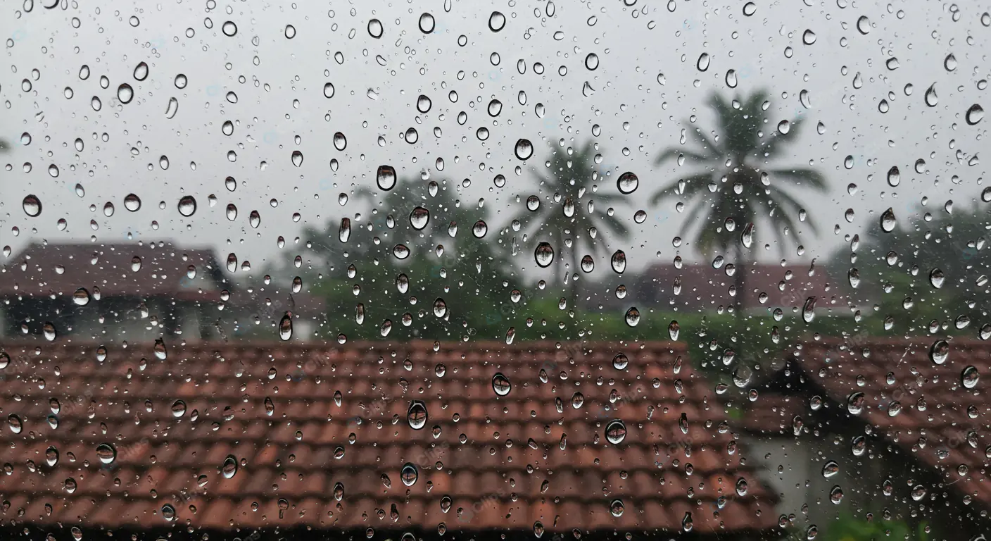Tropical Monsoon Through Glass