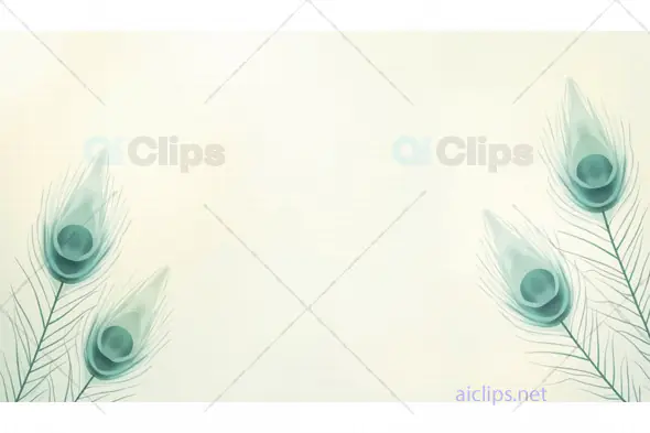 Minimalist Peacock Feathers on Light Background