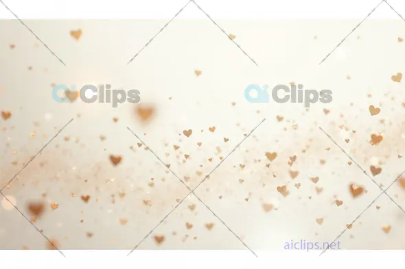 Glowing Gold Hearts Floating in Soft Light